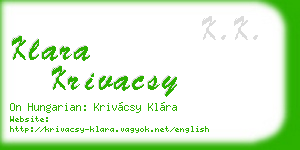 klara krivacsy business card